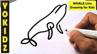 Whale Line Drawing for Kids - YoKidz