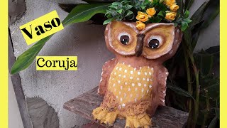 Vaso coruja de cimento (Cement owl vase)