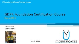 GDPR Training Course Day 1 of 3