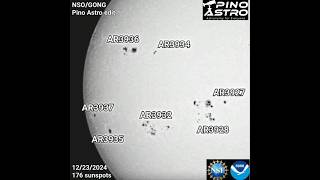 Daily Sunspots: December 23, 2024 #sun 12/23/24 #solar #sunspots #solarobservation #nasa #nso