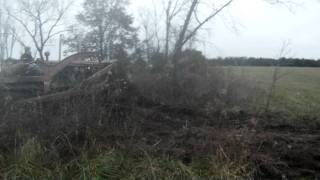 090 TD18 clearing trees from old dried up pond