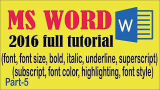 5. MS Word Tutorial||Font, Font Size, Bold, Italic, Underline, Strikethrough, Superscript, Subscript