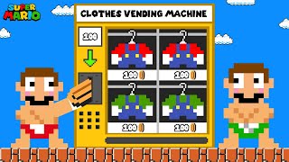Super Mario and Luigi Shopping Clothes in Vending Machine | Game Animation