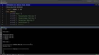 MATRIX CALCULATOR IN PYTHON (ADDITION, SUBTRACTION, MULTIPLICATION, DETERMINANT) PYCHARM