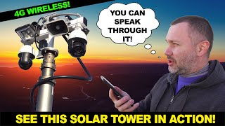 4G Wireless Solar LED Pneumatic Light Tower with Security Cameras & Speaker Horns