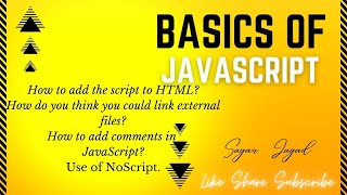 Adding JavaScript to HTML| External file| Comment in JavaScript