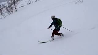 Telemark skiing Hachimantai Momiyama