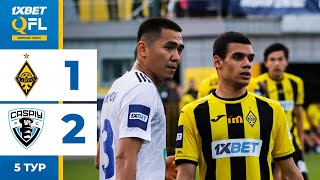 Қайрат-Жастар 1:2 Каспий | 1XBET QFL Бірінші Лига 2024 | 5 тур | Ойынға шолу, 03.05.2024