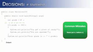 Decisions Part 1 : if Statements (Java)
