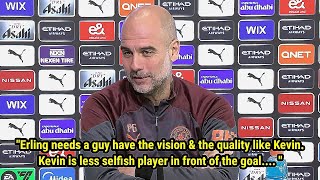 Pep Guardiola's reaction to Erling Haaland and Kevin De Bruyne's connection