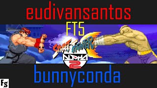 Street Fighter Alpha 2 - eudivansantos [Ryu] vs bunnyconda [Sagat/Rose] (Fightcade FT5)