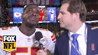 Frank Clark gives emotional interview after Chiefs win Super Bowl LVII | NFL on FOX