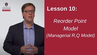 Reorder Point Model (Managerial R,Q Model) | SCMT 3623