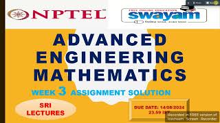 💥WEEK 3💥🔥100%🔥Advanced Engineering Mathematics ASSIGNMENT SOLUTION💥💥