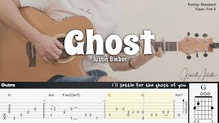 Ghost - Justin Bieber | Fingerstyle Guitar | TAB + Chords + Lyrics