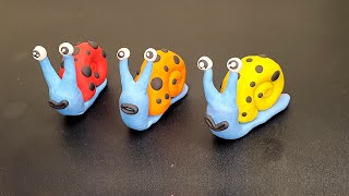 Snail clay modelling for kids Clay Snail fish making  How to make Snail clay art for kids