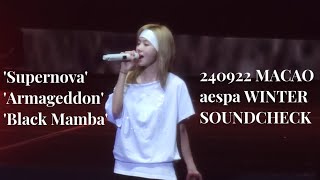 [4K] 240922 에스파 SOUNDCHECK 윈터 직캠 aespa WINTER FANCAM focus SYNK PARALLEL LINE Macao