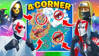 The *EXOTIC* 4 CORNER Challenge in Fortnite! (Vault Heist)