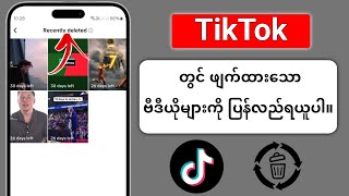 TikTok တွင် မကြာသေးမီက ဖျက်လိုက်သော ဗီဒီယိုများကို ပြန်လည်ရယူနည်း