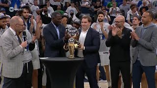 The Dallas Mavericks hoist the Western Conference Finals trophy 🏆 | NBA on ESPN