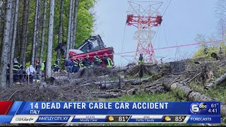 Italian cable car plunges to the ground, killing at least 14