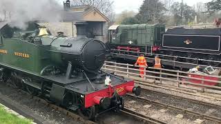 Great western tank engines  ￼ shunting at Swanage ￼