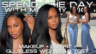 5*5 HD BLEND-AWAY LACE| BEST $157 YAKI GLUELESS WIG INSTALL TUTORIAL| KLAIYIHAIR