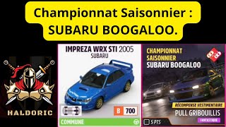 Forza Horizon 5 (FH5) Championnat Saisonnier : SUBARU BOOGALOO.  BUG DE VALIDATION POSSIBLE ! DLC 2