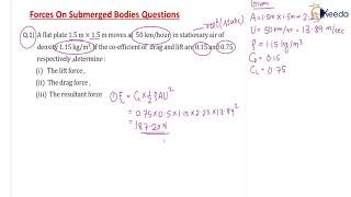 Numerical -1 Calculation of Lift and Drag Force | Forces on Submerged Bodies |Fluid Mechanics - GATE