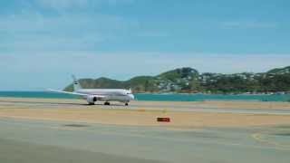 New gen 787-8 aircraft takes off from Wellington Airport