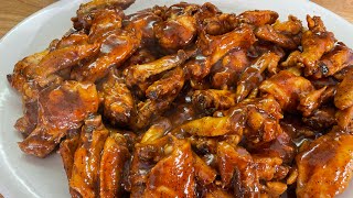 ANOTHER LABOR DAY CHICKEN RECIPE IDEA/OLD SCHOOL PEACH 🍑 GLAZED OVEN BBQ CHICKEN WINGS