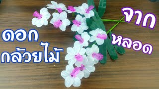 ทำดอกกล้วยไม้ จากหลอดพลาสติก ง่ายๆ | How to make orchids from plastic tubes