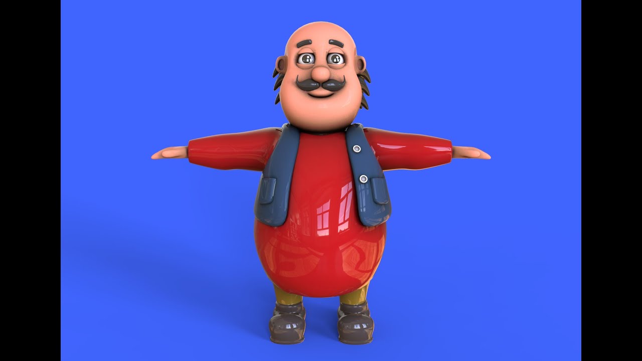 Motu From Motu Patlu Cartoon Model In 3D Maya - YouTube