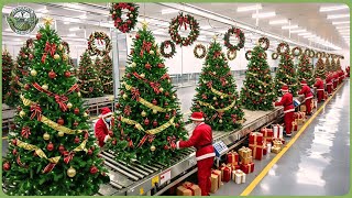 How Artificial Christmas Trees Are Made - Millions of Christmas Trees Processed in Modern Factory