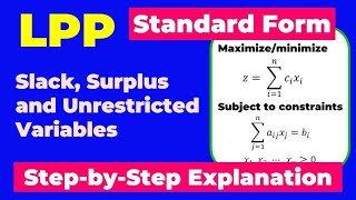 Master LINEAR PROGRAMMING with Standard Form in Just 7 Minutes