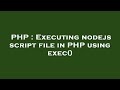 PHP : Executing nodejs script file in PHP using exec()