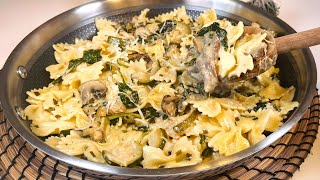 Zucchini and mushrooms in perfect harmony!🔥💯 Delicious pasta in minutes! Simple and irresistible