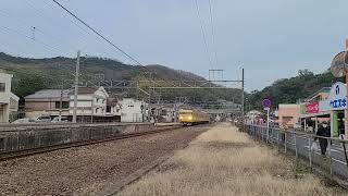 JR山陽本線　快速サンライナー福山行き　笠岡駅到着