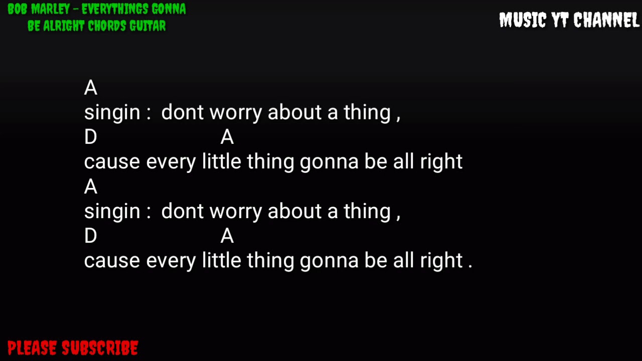 Bob Marley - Everything Gonna Be Alright Chords Guitar & Lyrics - YouTube