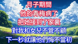 月子期間，他的青梅病了，把她接到了家裏，對我和女兒不管不顧，下一秒就讓他們悔不當初。