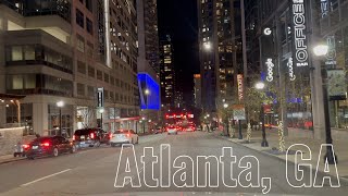 4K 60FPS POV Saturday Night Drive | Midtown Atlanta Nightlife ✨❄️ Cold Winter City Vibes