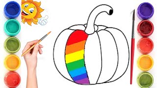How to draw a pumpkin for children easy | Bolalar uchun qovoqni qanday oson chizish mumkin #20