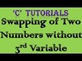 C Programming Tutorial - 21 Swapping of Two Number without 3rd Variable