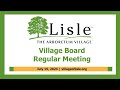 2024-07-15   Village of Lisle Regular Board Meeting