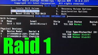 How to Setup Raid 1 | Intel Rapid Storage Technology