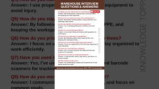 Warehouse Interview Questions and Answer | Warehouse Job Interview Questions and Answers