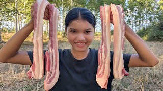 Delicious Deep Fried Pork Belly Recipe | Crispy Pork Belly with Mango Salad