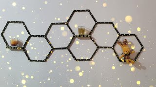 DIY Popsicle Stick Craft|Wall Decor|Home Decor|Hexagon Shelf Making With Icecream Stick|Craft Idea|