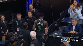 Anthony Edwards walks off after Dallas Mavericks advance to NBA Finals