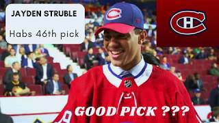 Jayden Struble Habs 46th pick